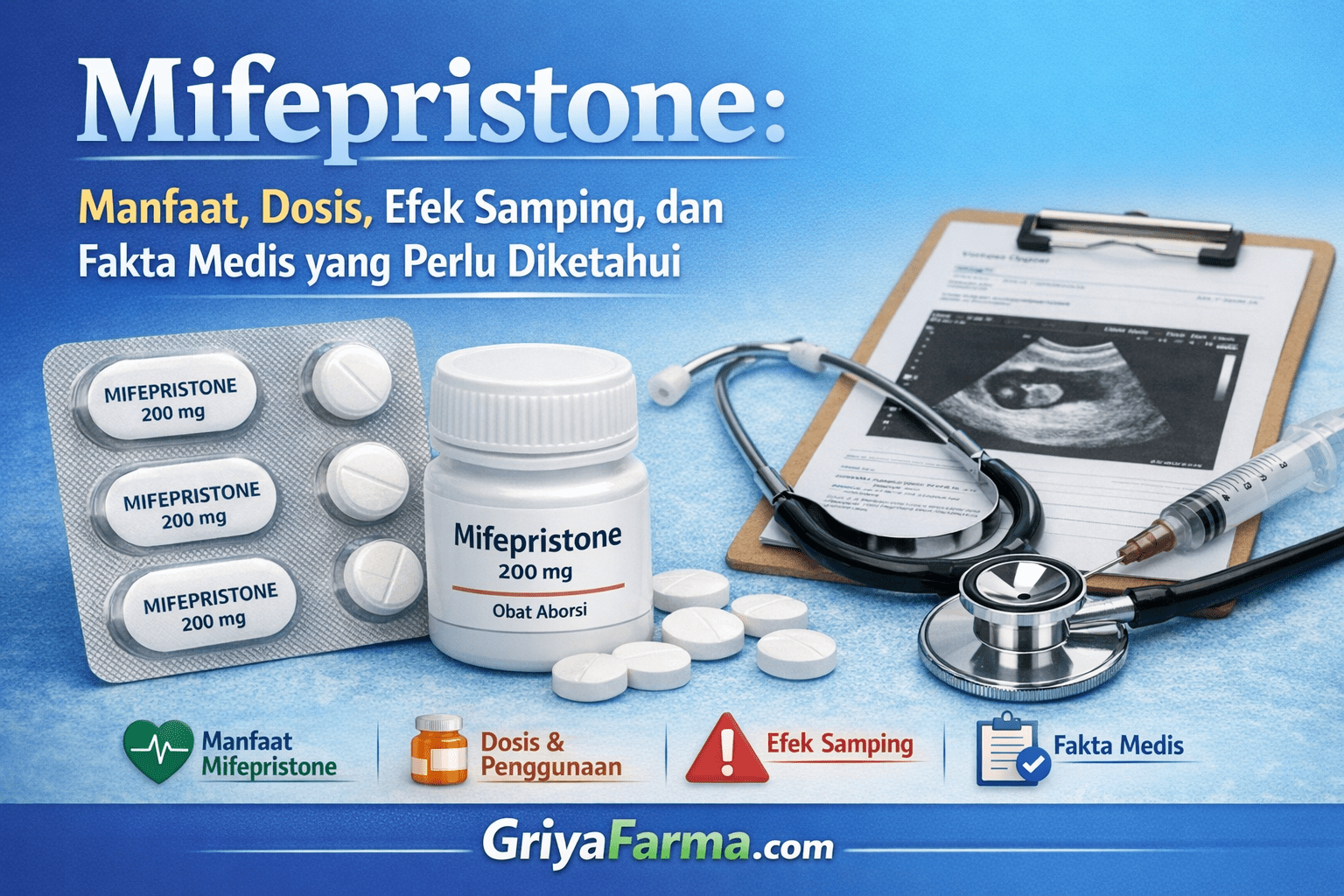 Mifepristone - Manfaat, Dosis, Efek Samping, dan Fakta Medis yang Perlu Diketahui